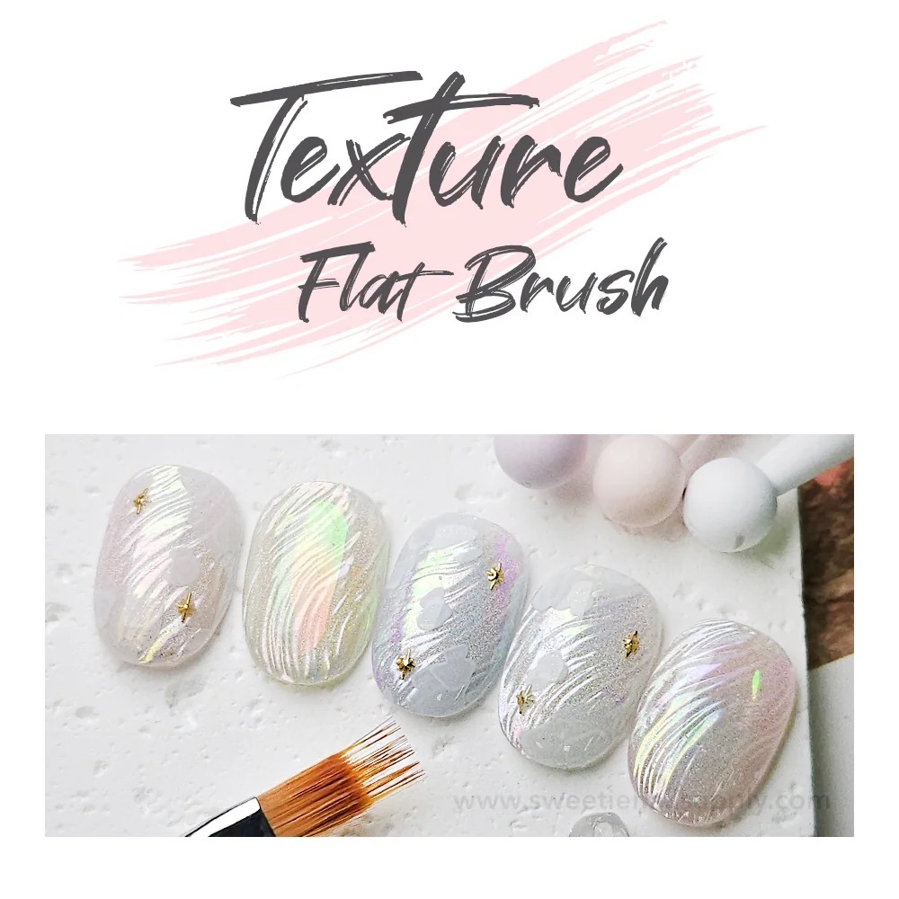 DIAMI No. 18 Texture Flat Brush for nail gel Korea Japan nail art nuance nails